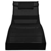 Vidaxl Sun Lounger With Pillow Poly Rattan Black