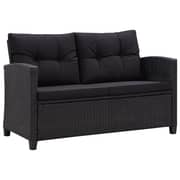Vidaxl 2-seater Garden Sofa With Cushions Black 124 Cm Poly Rattan Vidaxl 2-seater Garden Sofa With Cushions Black 124 Cm Poly Rattan