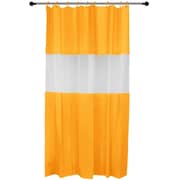 Story@Home PVC Waterproof Water Repellent Designer Shower Curtains Mildew Resistant with 12 Hooks - 79x71 Inches, White & Yellow