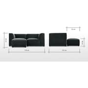 Galaxy Design Juno L Shape Living Room Sofa Wood Base Grey