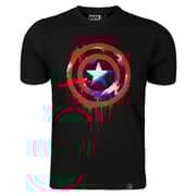 Marvel Captain America Streetart Shield Men's Round Neck T-shirt Black Extra Large
