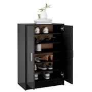 vidaXL Shoe Cabinet Black 60x35x92 cm Engineered Wood vidaXL Shoe Cabinet Black 60x35x92 cm Engineered Wood