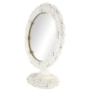 Oval Shape Mirror Stand White
