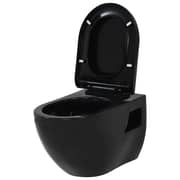 vidaXL Wall-Hung Toilet Ceramic Black