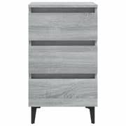 Vidaxl Bed Cabinet With Metal Legs Grey Sonoma 40x35x69 Cm Vidaxl Bed Cabinet With Metal Legs Grey Sonoma 40x35x69 Cm