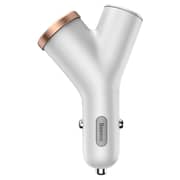 Baseus Y-shape Dual USB Car Charger - White Baseus Y-shape Dual USB Car Charger - White