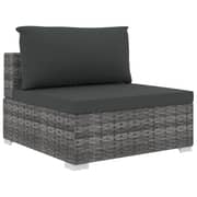 Vidaxl 6 Piece Garden Lounge Set With Cushions Poly Rattan Grey Vidaxl 6 Piece Garden Lounge Set With Cushions Poly Rattan Grey