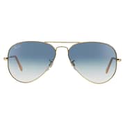 RayBan RB3025-001/3F-58 Aviator Stainless Steel Gold Unisex Sunglasses