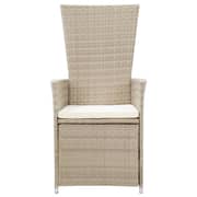 vidaXL Reclining Garden Chairs 2 pcs with Cushions Poly Rattan Beige vidaXL Reclining Garden Chairs 2 pcs with Cushions Poly Rattan Beige