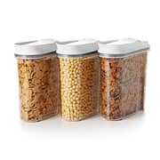 Oxo Good Grips 3-Piece Airtight Pop Cereal Dispenser Set,Clear,3 Piece Cereal Set Oxo Good Grips 3-Piece Airtight Pop Cereal Dispenser Set,Clear,3 Piece Cereal Set