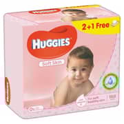 Huggies Baby Wipes Soft Skin 56 Sheet (2+1 Free)