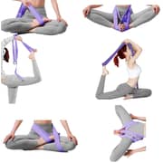 حزام اليوجا (6 أقدام) حزام مطاطي مع حلقة إبزيم حلقة D معدنية قابلة للتعديل | التمرينات واللياقة البدنية تمتد لممارسة اليوجا ، والبيلاتس ، والعلاج الطبيعي ، والرقص ، وتمارين الصالة الرياضية