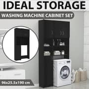 vidaXL Washing Machine Cabinet Set Black Engineered Wood vidaXL Washing Machine Cabinet Set Black Engineered Wood
