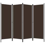 Vidaxl 4-panel Room Divider Brown 200x180 Cm Vidaxl 4-panel Room Divider Brown 200x180 Cm
