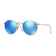 RayBan Round Gold Metallic Unisex Sunglasses