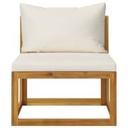 Vidaxl 2 Piece Sofa Set With Cream White Cushions Solid Acacia Wood