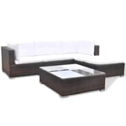 Vidaxl 5 Piece Garden Lounge Set With Cushions Poly Rattan Brown Vidaxl 5 Piece Garden Lounge Set With Cushions Poly Rattan Brown