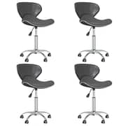 vidaXL Swivel Dining Chairs 4 pcs Grey Faux Leather vidaXL Swivel Dining Chairs 4 pcs Grey Faux Leather