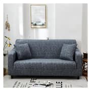 Stretchable Sofa Cover Three Seater Grey Design Fits Size between 190-230cm