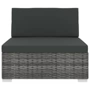 Vidaxl Sectional Middle Seat 1 Pc With Cushions Poly Rattan Grey Vidaxl Sectional Middle Seat 1 Pc With Cushions Poly Rattan Grey