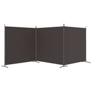 vidaXL 3-Panel Room Divider Brown 525x180 cm Fabric vidaXL 3-Panel Room Divider Brown 525x180 cm Fabric