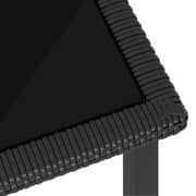 Vidaxl Garden Dining Table Black 140x70x73 Cm Poly Rattan