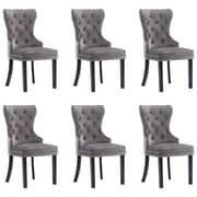 vidaXL Dining Chairs 6 pcs Grey Velvet vidaXL Dining Chairs 6 pcs Grey Velvet