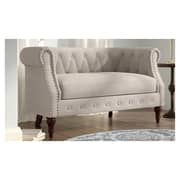 Edmeston Chesterfield Loveseat in Beige Color