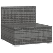 vidaXL 3-Seater Sofa with Cushions Grey Poly Rattan vidaXL 3-Seater Sofa with Cushions Grey Poly Rattan
