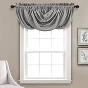 Lush Decor Lucia Valance | Draped Soft Brushed Fabric, Window Kitchen Curtain (Single), 18 X 42 , Gray