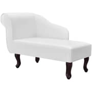 Vidaxl Artificial Leather Chaise Longue With Left Armrest White Vidaxl Artificial Leather Chaise Longue With Left Armrest White