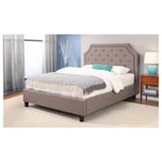 Sierra Nailhead-trim Upholstery Platform Bed Queen without Mattress in Grey Color Sierra Nailhead-trim Upholstery Platform Bed Queen without Mattress in Grey Color