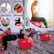 ULTIMAX Yoga Ball Exercise Fitness Core Stability Balance Strength Anti-Burst Prenatal Birthing Yoga ball for Office Home Gym Design Balance Ball Pilates Core and Workout Ball - 75 cm (Red) ULTIMAX Yoga Ball Exercise Fitness Core Stability Balance Strength Anti-Burst Prenatal Birthing Yoga ball for Office Home Gym Design Balance Ball Pilates Core and Workout Ball - 75 cm (Red)