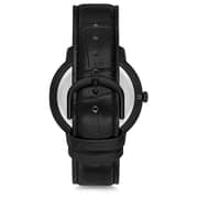 Omax Dome Series Black Leather Analog Watch For Men DCD001M22I