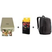 Kodak Wireless Photo Printer Gold PM210G + PMC20 Mini Photo Printer Cartridge 20pcs + Case Logic WMBP115 Jaunt Laptop Backpack 15.6inch