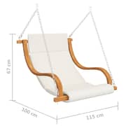 Vidaxl Swing Chair With Cream Cushion Bent Wood With Teak Finish
