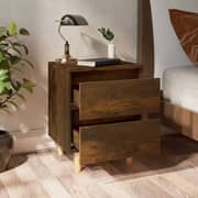 Vidaxl Bed Cabinets With Solid Wood Legs 2 Pcs Smoked Oak 40x35x50 Cm Vidaxl Bed Cabinets With Solid Wood Legs 2 Pcs Smoked Oak 40x35x50 Cm