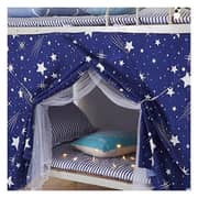 Single Bed Size 1pc Lower Deck Curtain White Stars Design