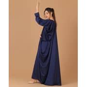 Pure Silk Navy Blue Pleated Sleeves Abaya Pure Silk Navy Blue Pleated Sleeves Abaya