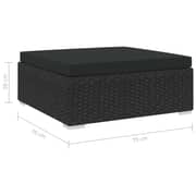 Vidaxl Sectional Footrest 1 Pc With Cushion Poly Rattan Black Vidaxl Sectional Footrest 1 Pc With Cushion Poly Rattan Black