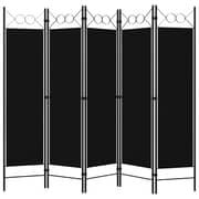 Vidaxl 5-panel Room Divider Black 200x180 Cm Vidaxl 5-panel Room Divider Black 200x180 Cm