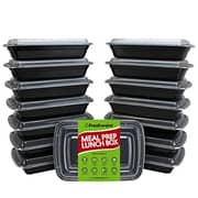 Freshware Meal Prep Containers [15 Pack] 1 Compartment With Lids, Food Containers, Lunch Box | Bpa Free | Stackable | Bento Box, Microwave/Dishwasher/Freezer Safe, Portion Control, 21 Day Fix (28 Oz)