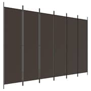vidaXL 6-Panel Room Divider Brown 300x200 cm Fabric vidaXL 6-Panel Room Divider Brown 300x200 cm Fabric