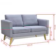 Vidaxl Sofa 2-seater Fabric Light Grey Vidaxl Sofa 2-seater Fabric Light Grey