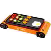 Double Burner Korean Bbq Tray-Humburger Tray For Double Burner Camping Stove Top Barbeque Grill Pan Tray-hotplate Pan Tray Black