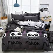 DEALS FOR LESS - Single Size, Duvet Cover, Bed Sheet Set of 4 Pieces, Cool panda Design