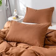 Luna Home Premium Collection King Size 6 Pieces Bedding Set Without Filler, Plain Golden Brown Color Luna Home Premium Collection King Size 6 Pieces Bedding Set Without Filler, Plain Golden Brown Color