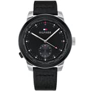 Tommy Hilfiger Denpi Black Leather Watch For Men 1791552 Tommy Hilfiger Denpi Black Leather Watch For Men 1791552