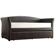 Deco Faux Leather DayBed and Trundle DayBed with trundle Dark Brown