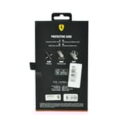 Ferrari Leather Case With Embossed Stripes Yellow Shield Logo For Iphone 14 Pro Camel